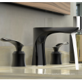 Aquacubic New Style Single Dual Handles Widespread Black Brass Lavatory Bathroom Sink Faucet Basin Mixer Basin Faucet